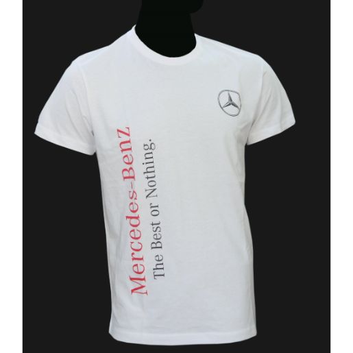 Polera Algodón Blanca Estampada con Logos