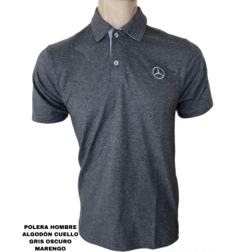Polera hombre algodón marengo-gris c-cuello