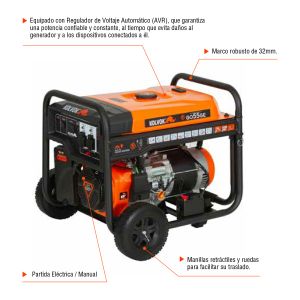 Generador monofasico - gasolina - partida electrica - 5.5kva