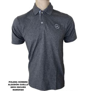 Polera hombre algodón marengo-gris c-cuello