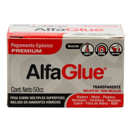 Pegamento epóxico transparente alfa glue